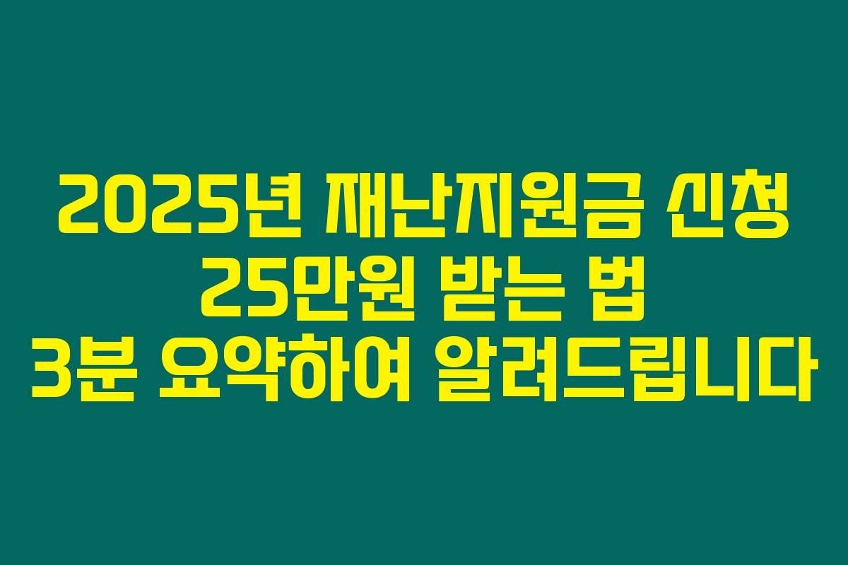 2025년 재난지원금 신청 25만원 받는 법 3분 요약하여 알려드립니다