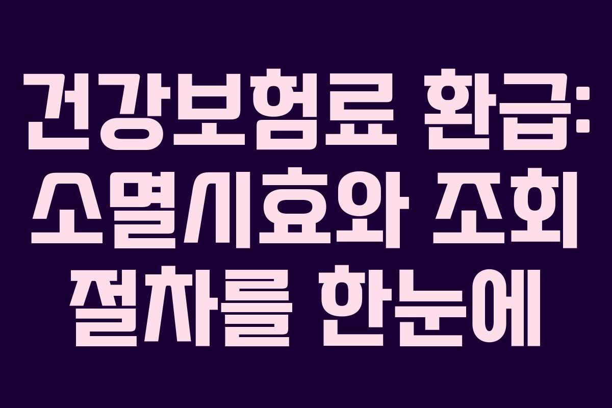 건강보험료 환급: 소멸시효와 조회 절차를 한눈에