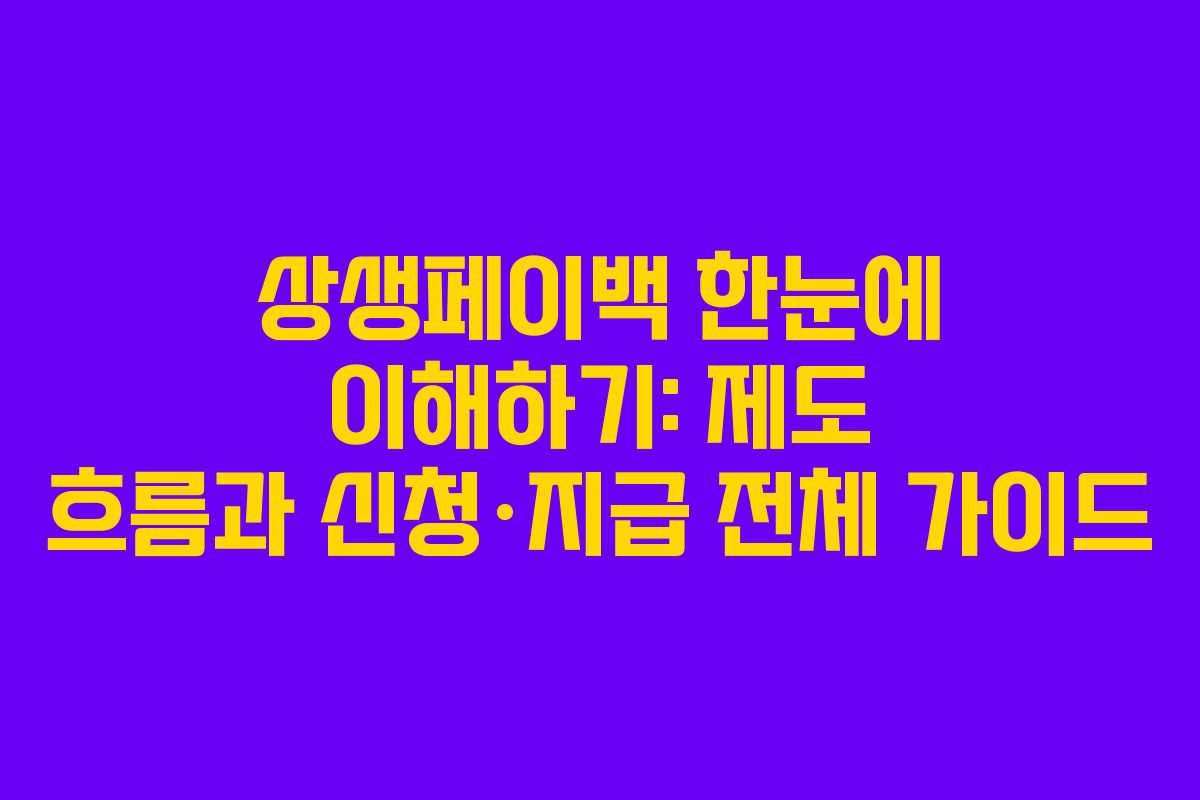 상생페이백 한눈에 이해하기: 제도 흐름과 신청·지급 전체 가이드