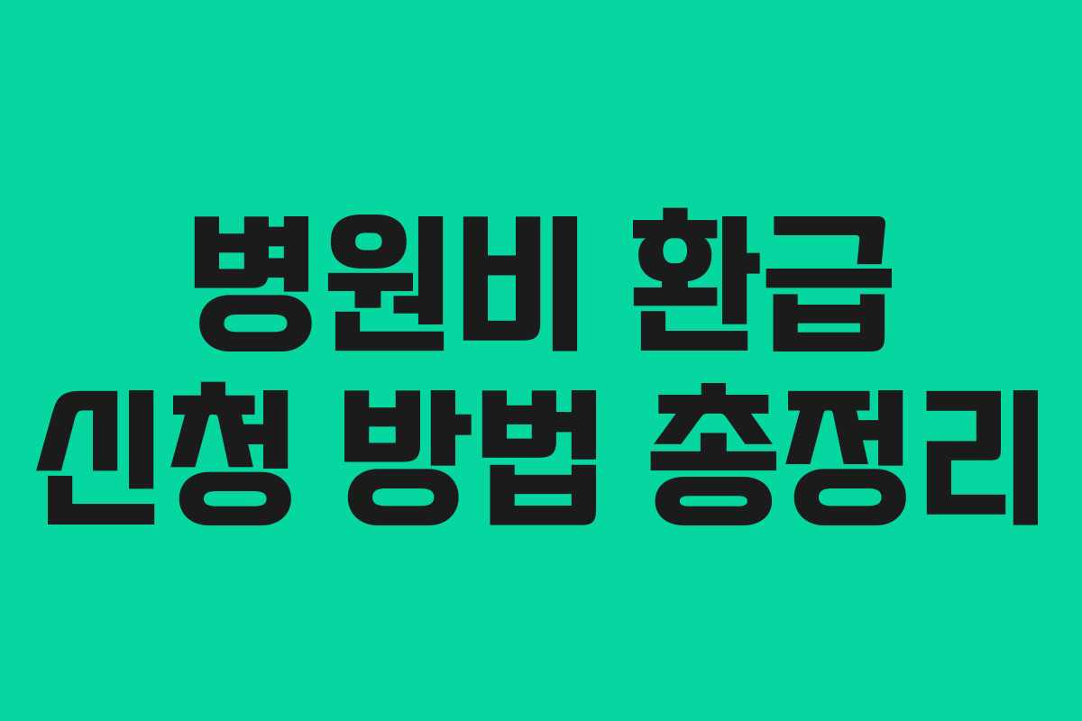 병원비 환급 신청 방법 총정리