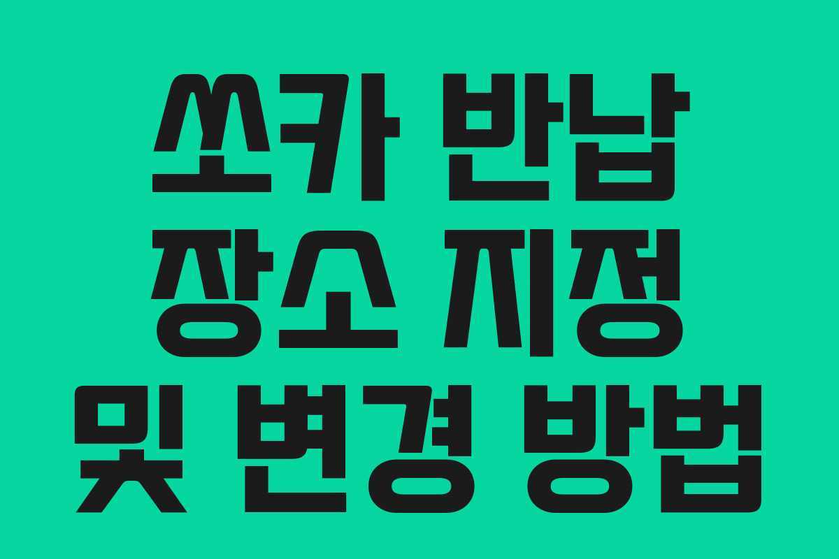쏘카 반납 장소 지정 및 변경 방법