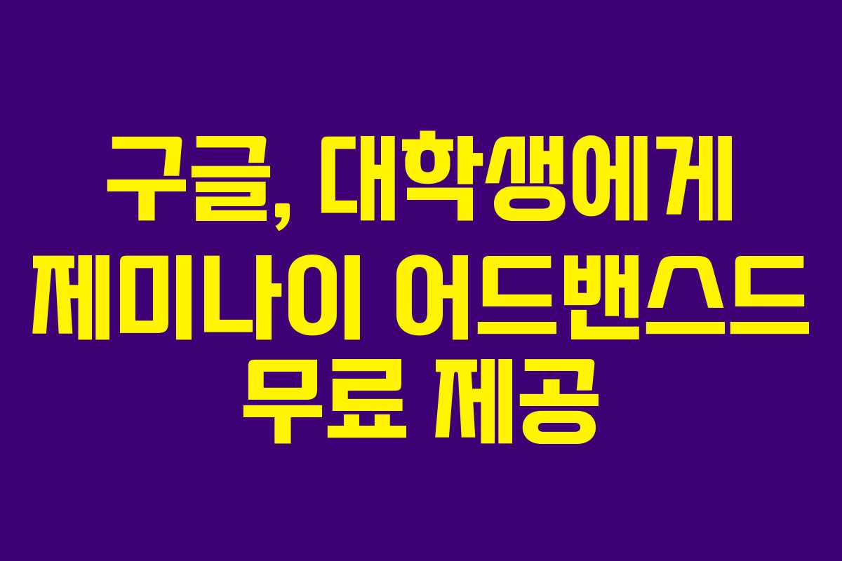 구글, 대학생에게 제미나이 어드밴스드 무료 제공