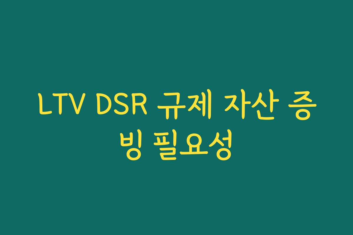 LTV DSR 규제 자산 증빙 필요성