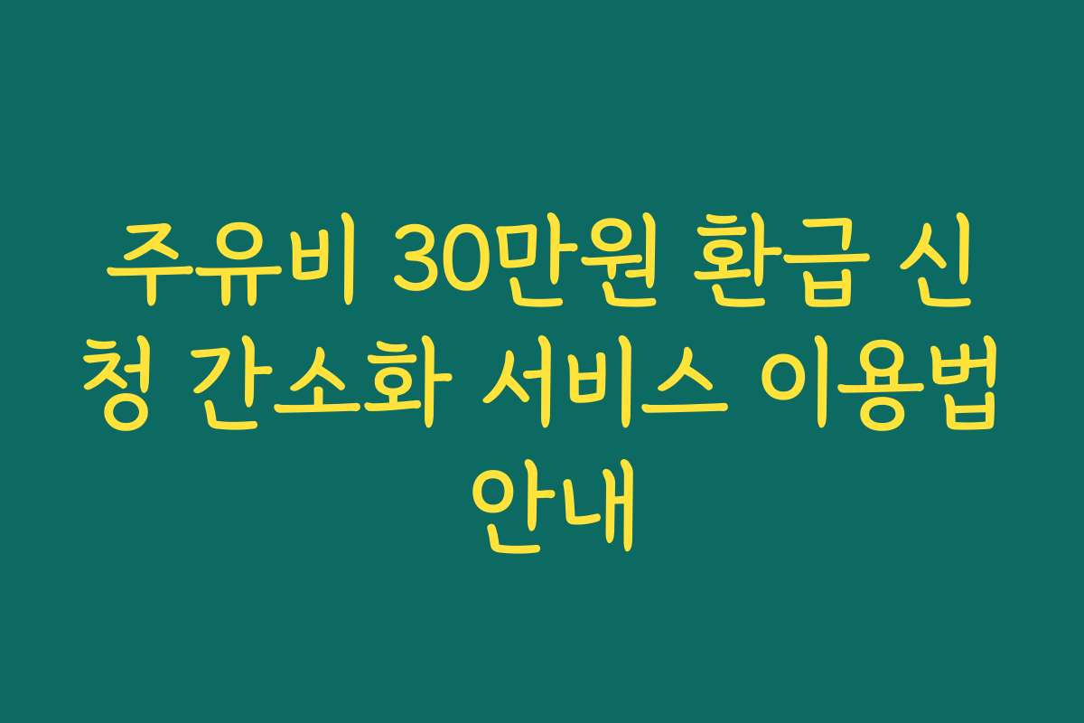 주유비 30만원 환급 신청 간소화 서비스 이용법 안내