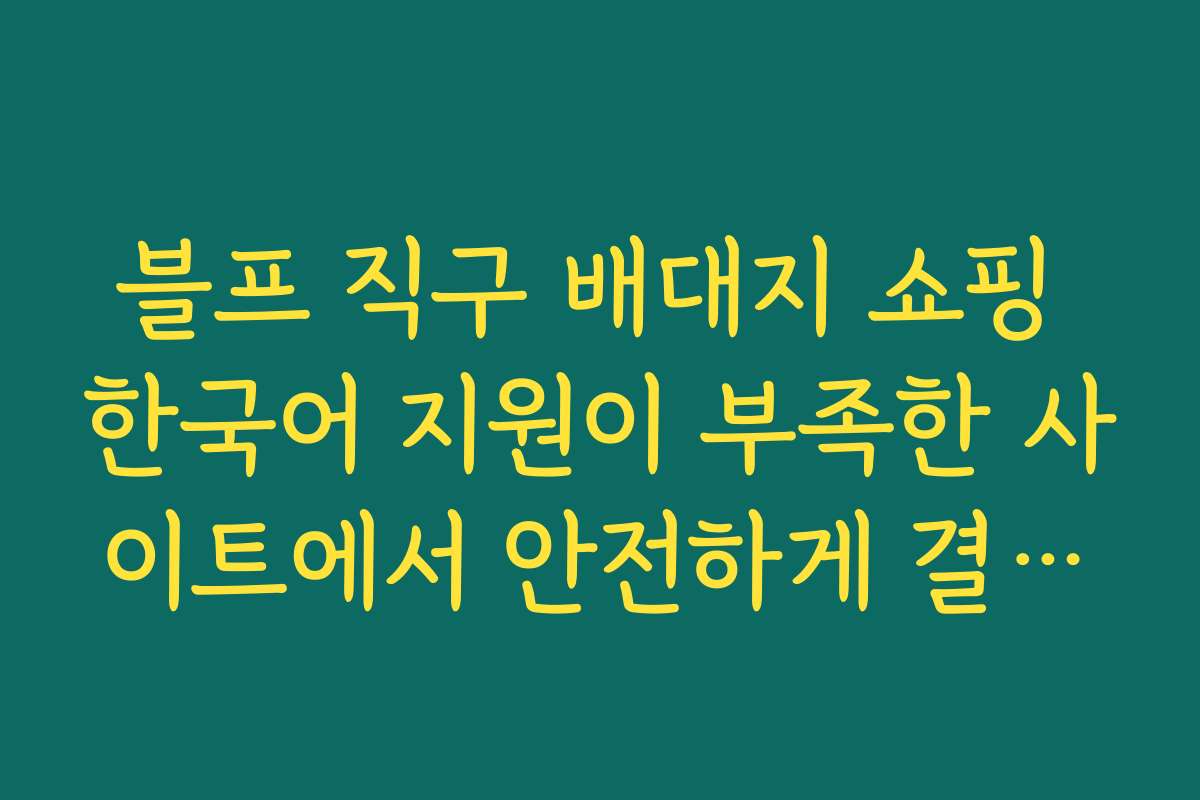 블프 직구 배대지 쇼핑 한국어 지원이 부족한 사이트에서 안전하게 결제하는 보안 수칙 정리