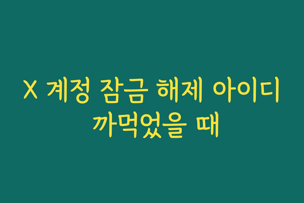 X 계정 잠금 해제 아이디 까먹었을 때