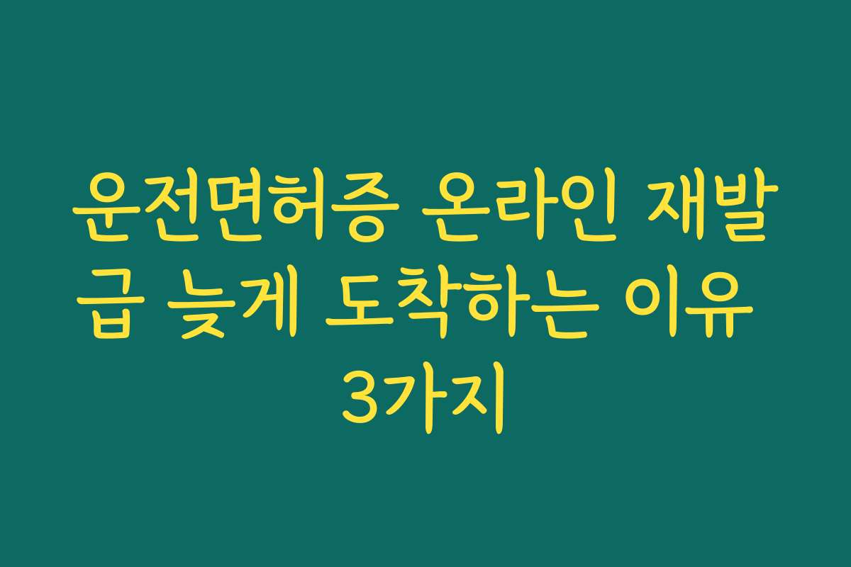 운전면허증 온라인 재발급 늦게 도착하는 이유 3가지