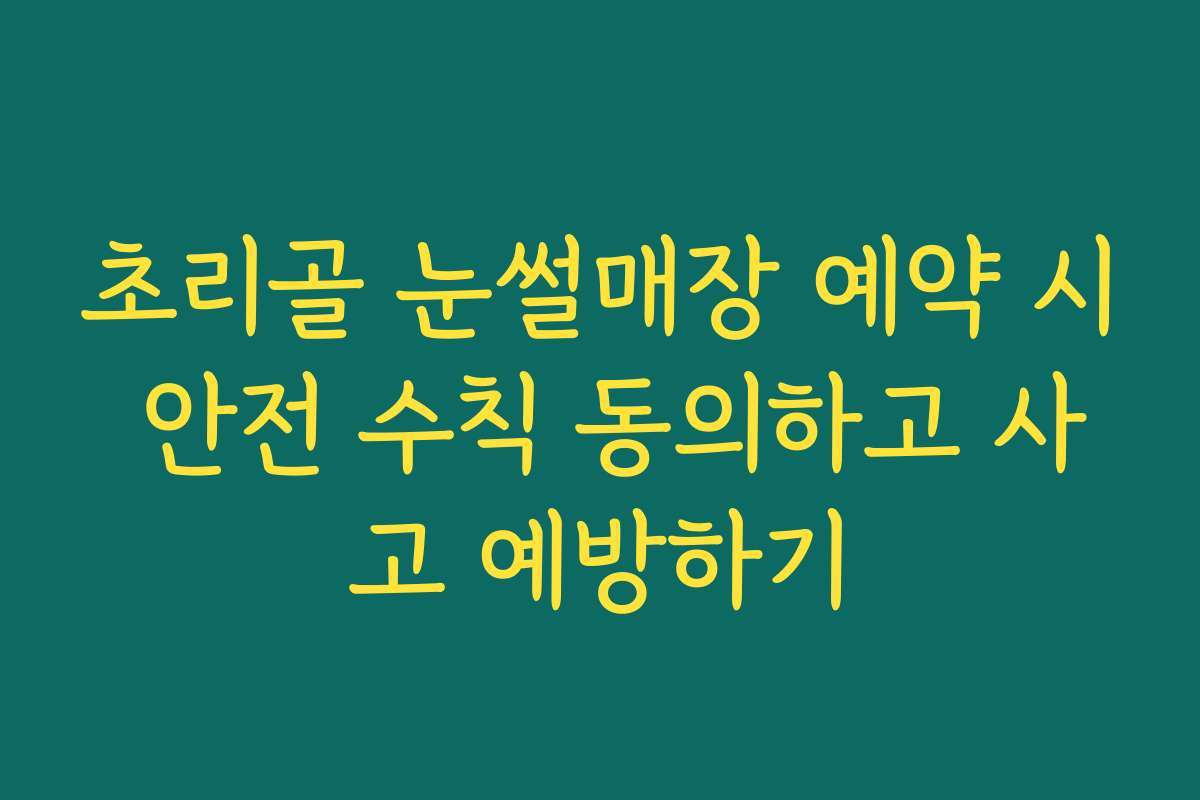 초리골 눈썰매장 예약 시 안전 수칙 동의하고 사고 예방하기