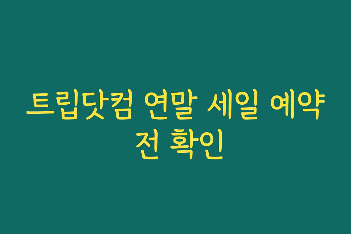 트립닷컴 연말 세일 예약 전 확인