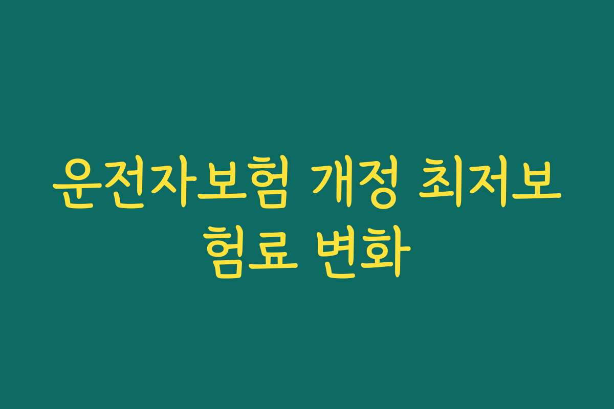 운전자보험 개정 최저보험료 변화