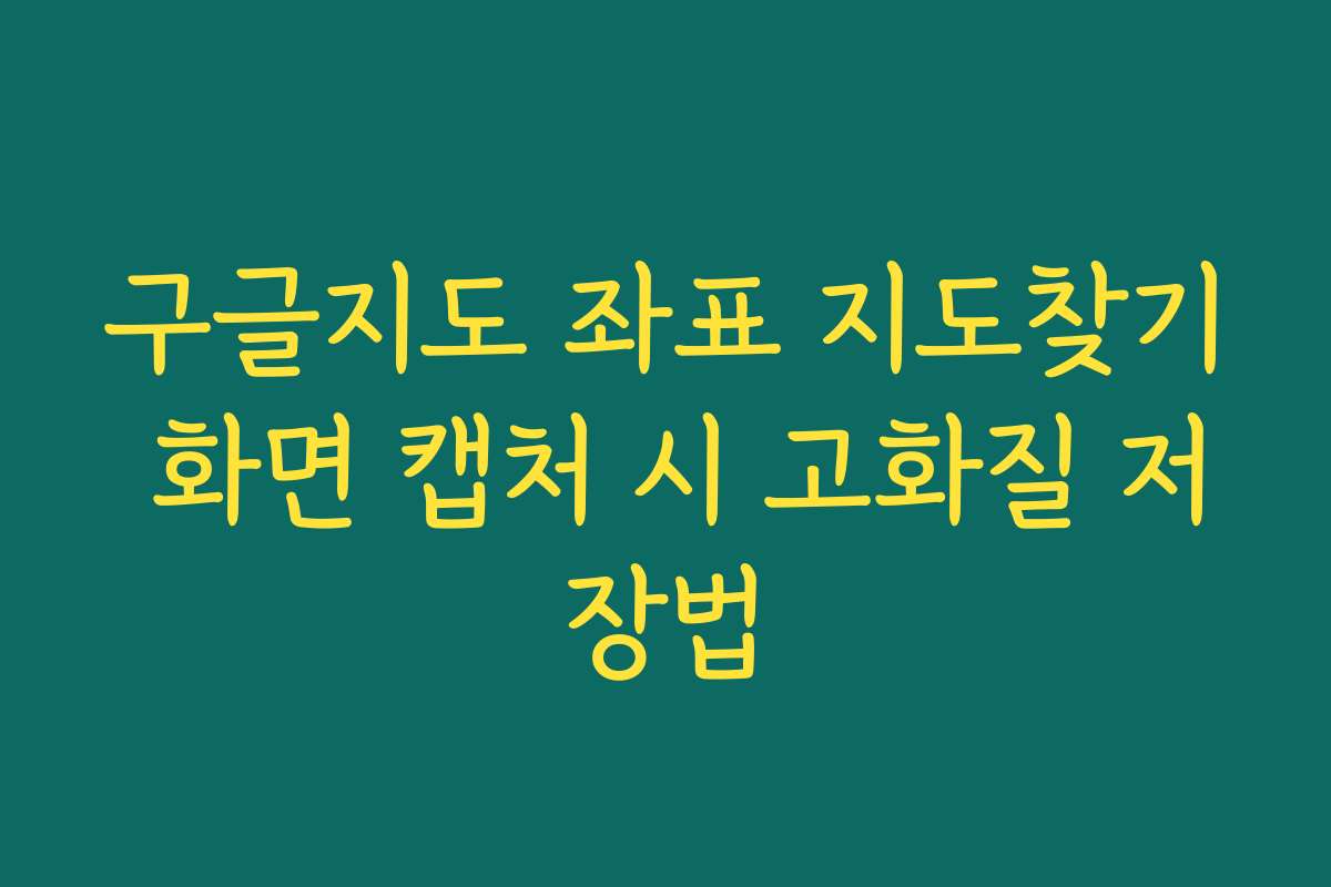 구글지도 좌표 지도찾기 화면 캡처 시 고화질 저장법