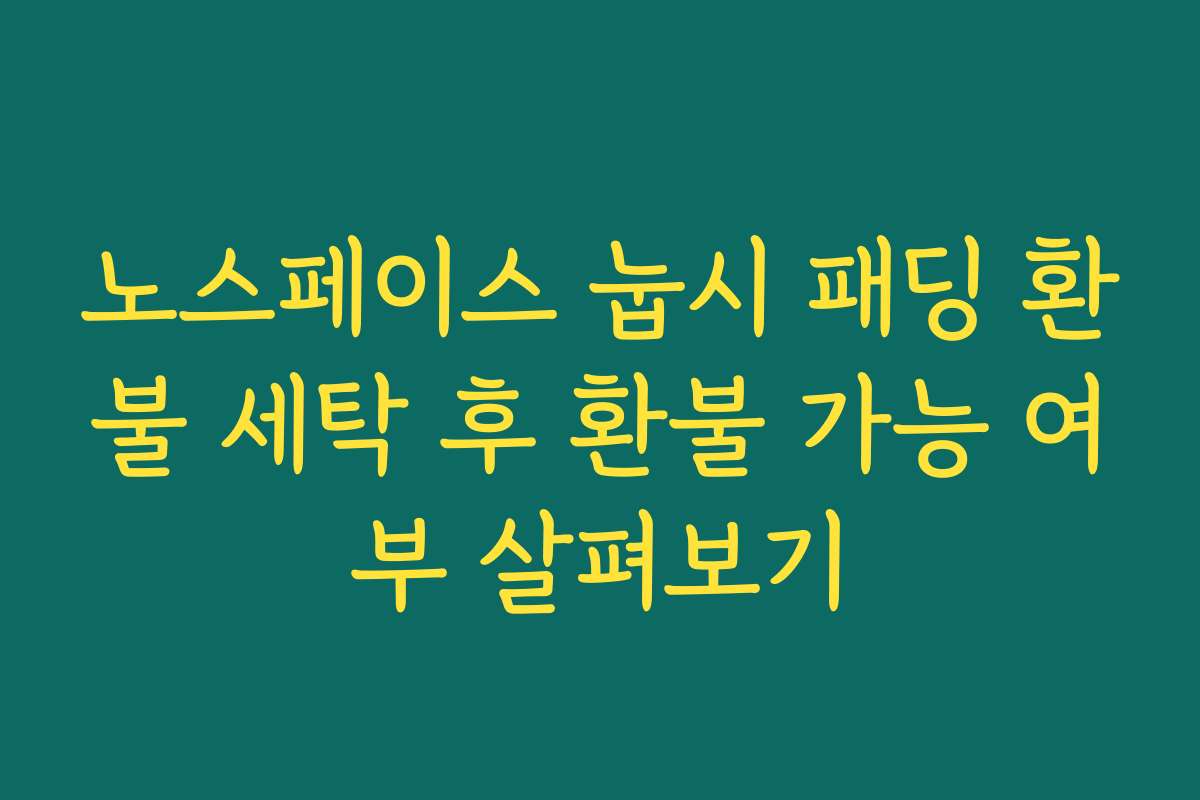 노스페이스 눕시 패딩 환불 세탁 후 환불 가능 여부 살펴보기