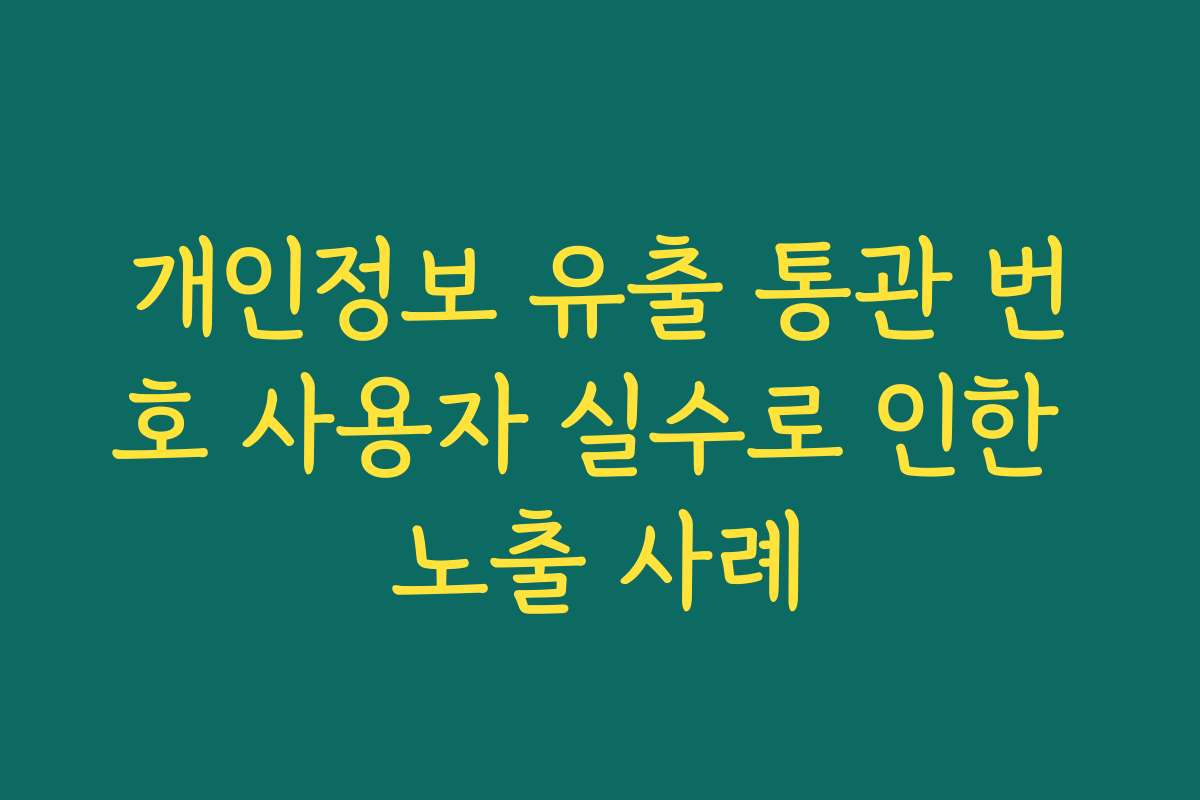 개인정보 유출 통관 번호 사용자 실수로 인한 노출 사례