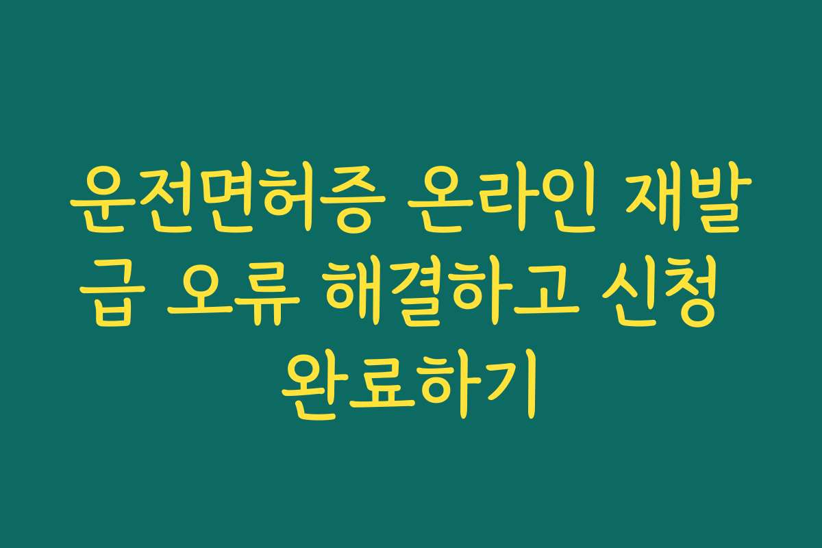 운전면허증 온라인 재발급 오류 해결하고 신청 완료하기