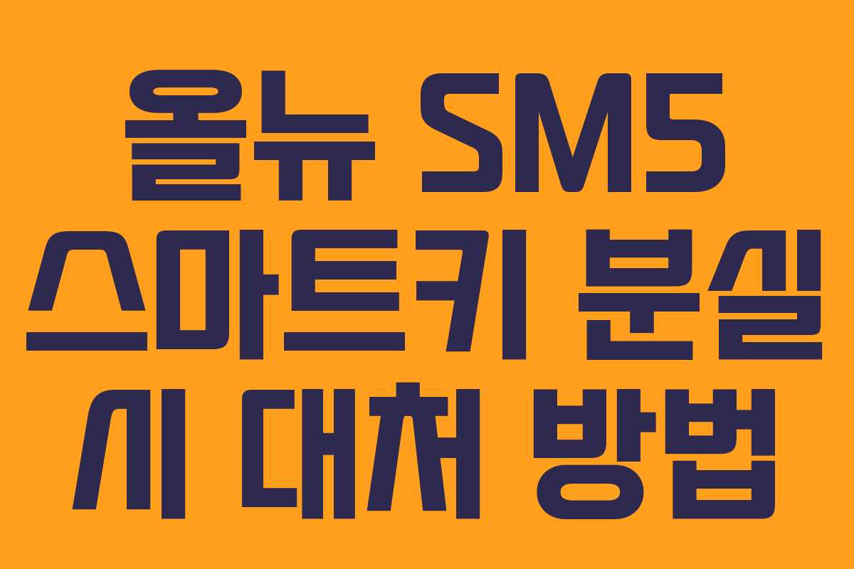 올뉴 SM5 스마트키 분실 시 대처 방법