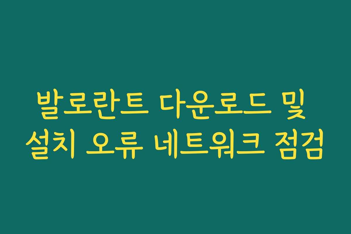 발로란트 다운로드 및 설치 오류 네트워크 점검