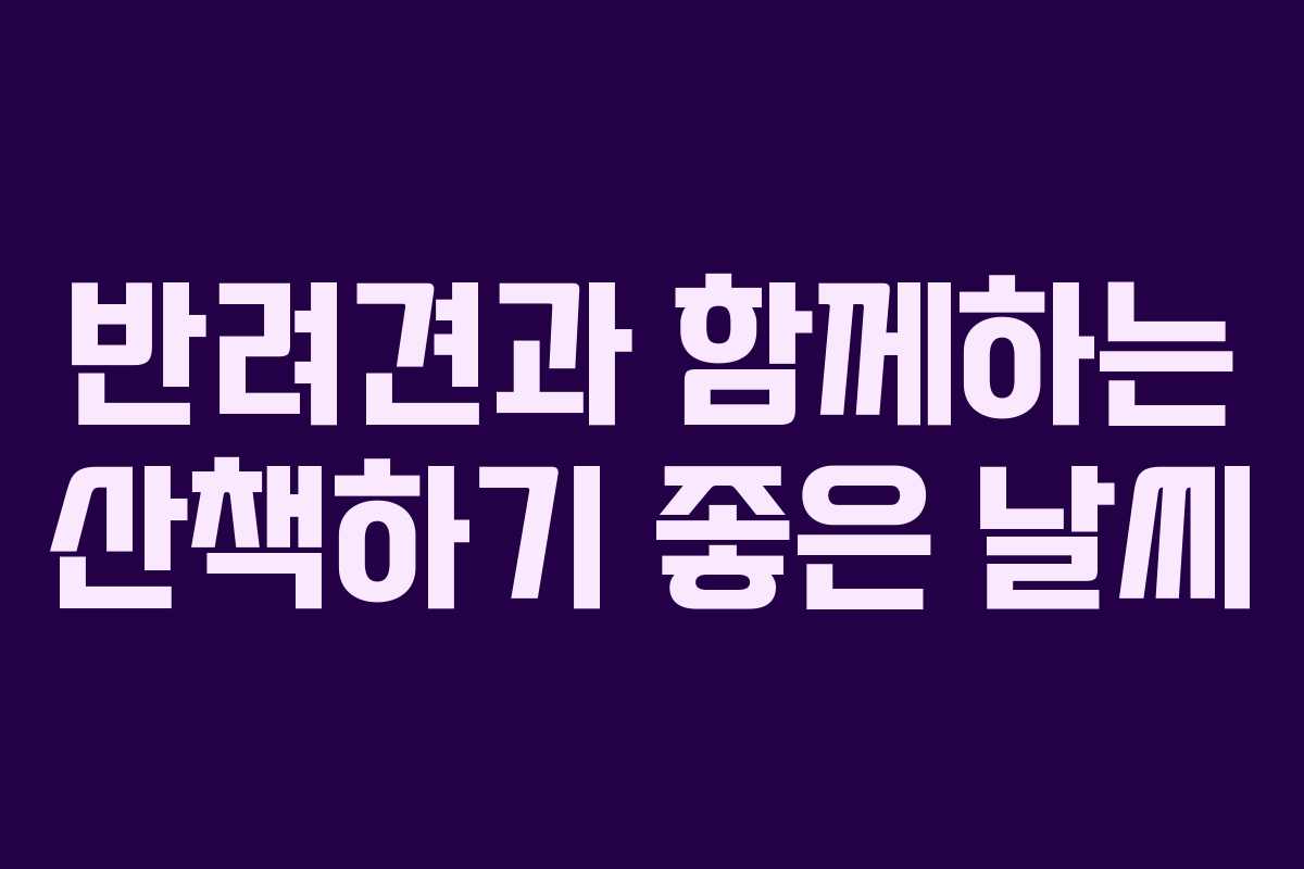 반려견과 함께하는 산책하기 좋은 날씨