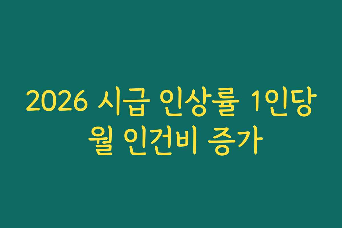 2026 시급 인상률 1인당 월 인건비 증가