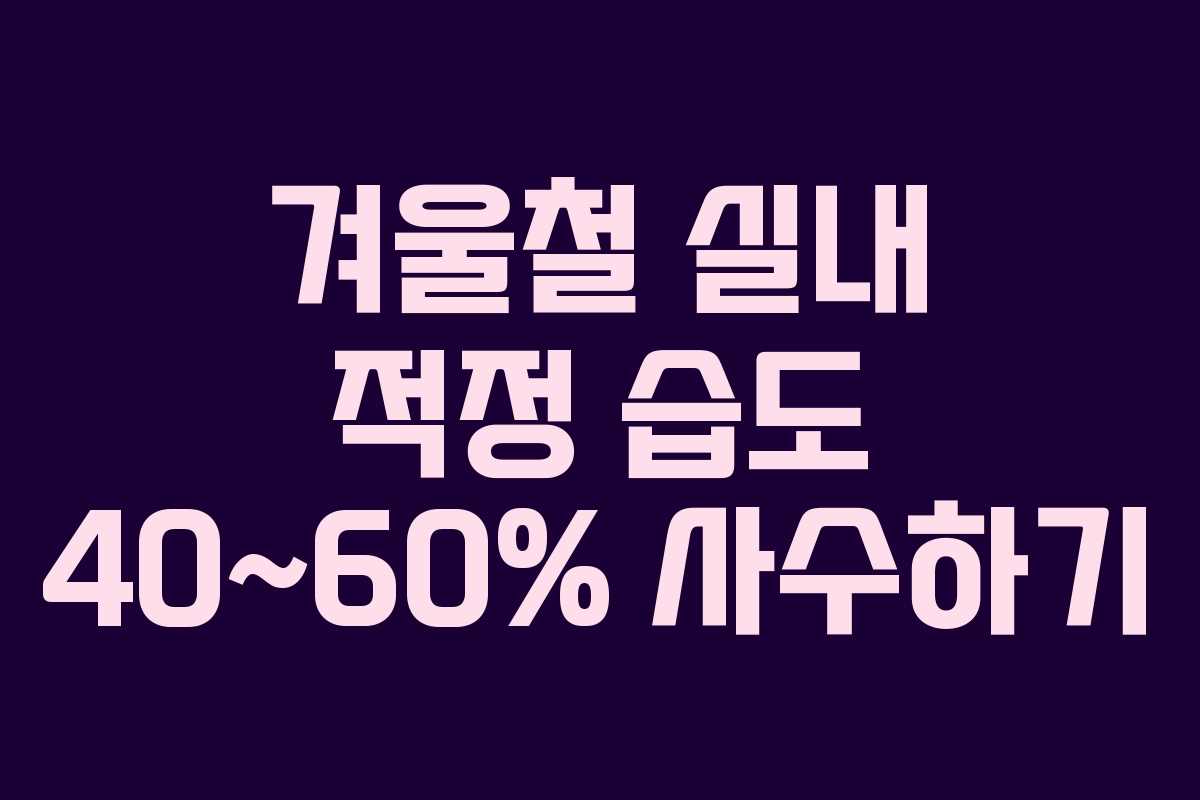겨울철 실내 적정 습도 40~60% 사수하기