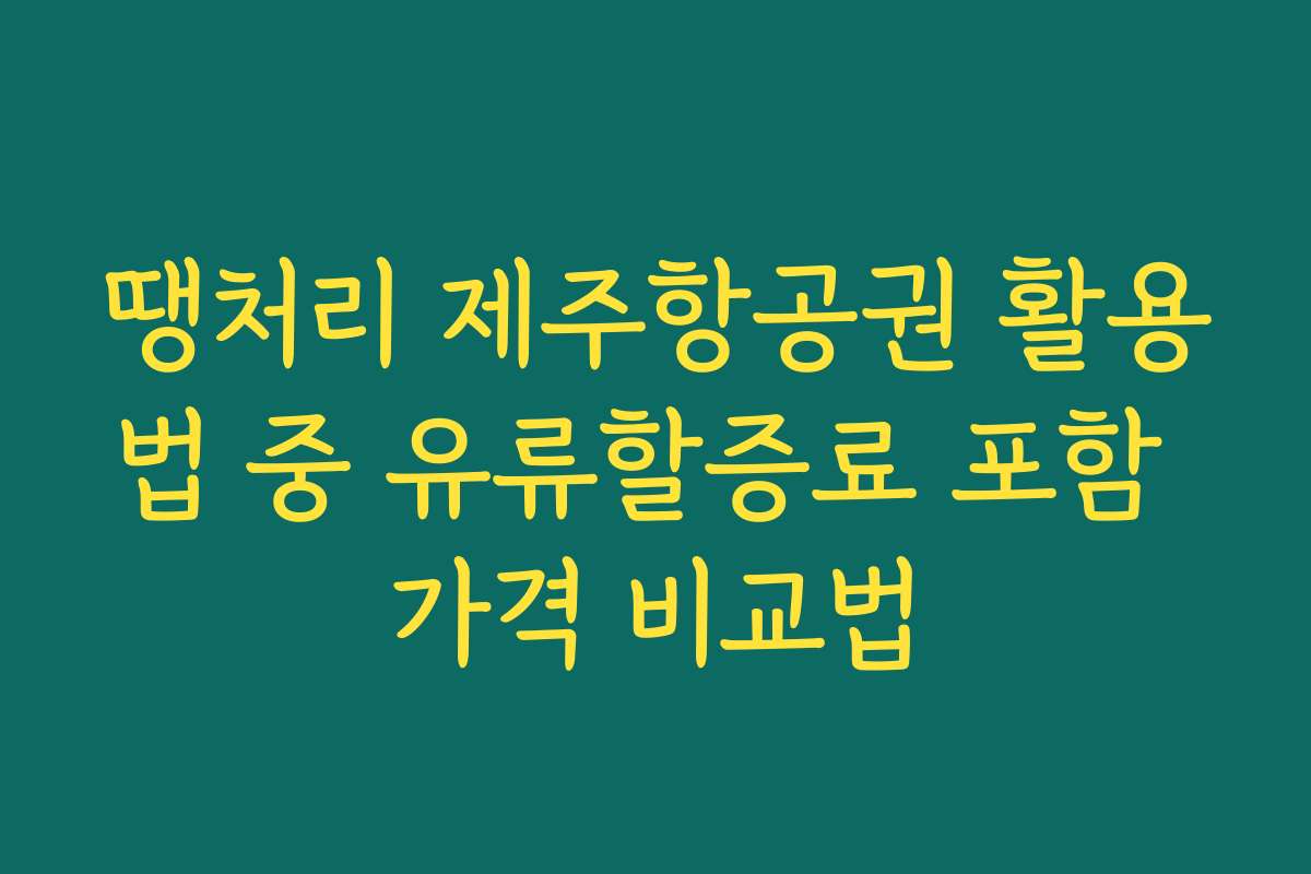 땡처리 제주항공권 활용법 중 유류할증료 포함 가격 비교법