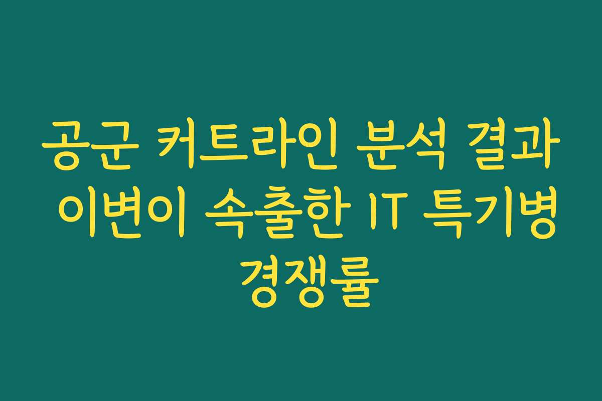 공군 커트라인 분석 결과 이변이 속출한 IT 특기병 경쟁률