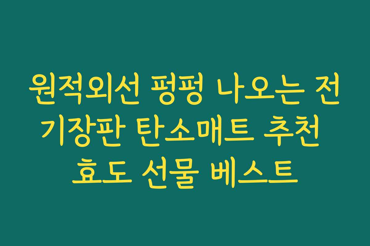원적외선 펑펑 나오는 전기장판 탄소매트 추천 효도 선물 베스트