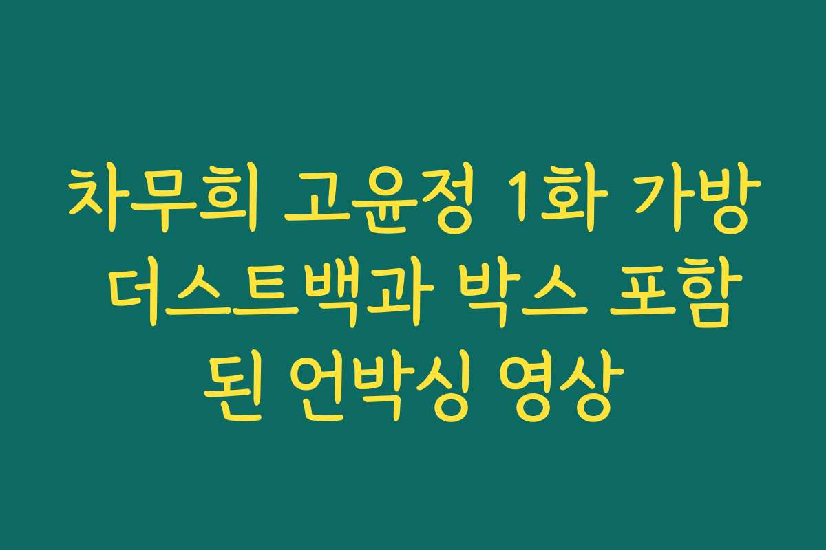 차무희 고윤정 1화 가방 더스트백과 박스 포함된 언박싱 영상