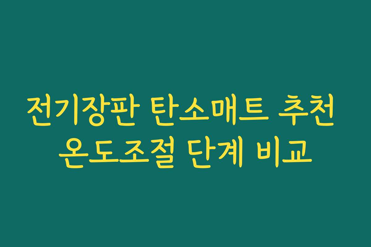 전기장판 탄소매트 추천 온도조절 단계 비교