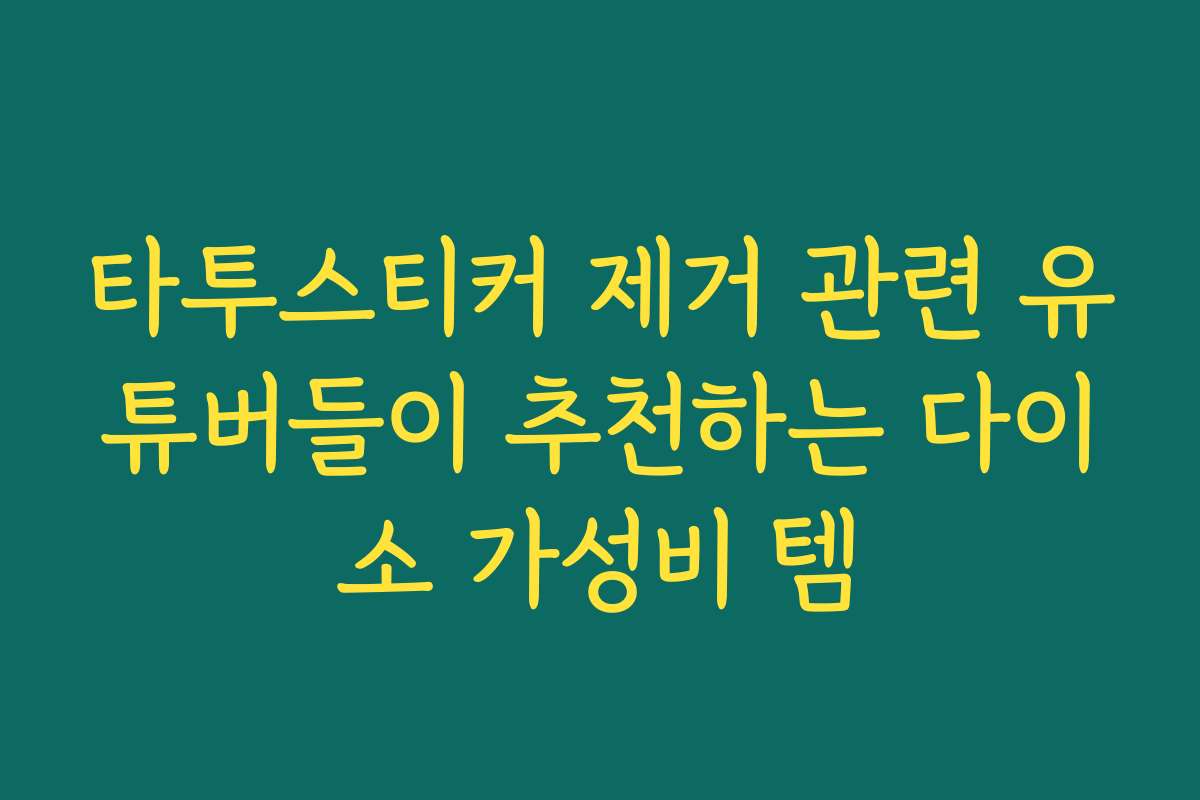 타투스티커 제거 관련 유튜버들이 추천하는 다이소 가성비 템
