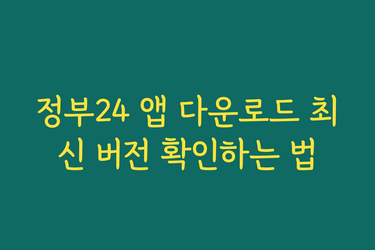 정부24 앱 다운로드 최신 버전 확인하는 법