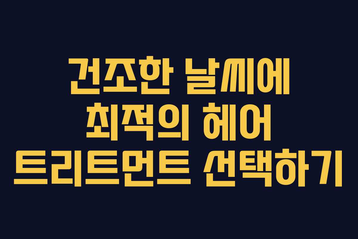 건조한 날씨에 최적의 헤어 트리트먼트 선택하기