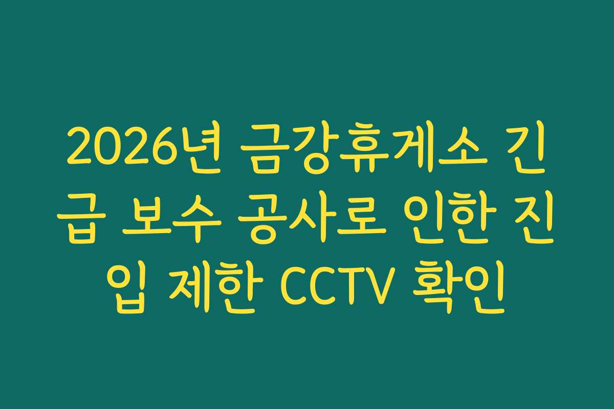 2026년 금강휴게소 긴급 보수 공사로 인한 진입 제한 CCTV 확인