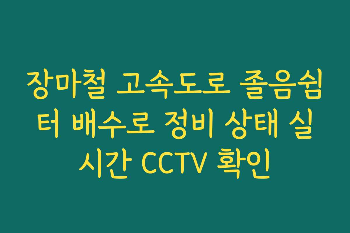 장마철 고속도로 졸음쉼터 배수로 정비 상태 실시간 CCTV 확인