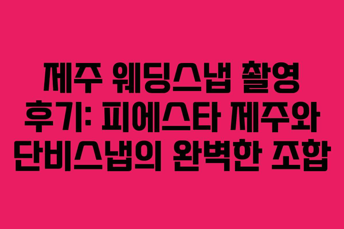 제주 웨딩스냅 촬영 후기: 피에스타 제주와 단비스냅의 완벽한 조합