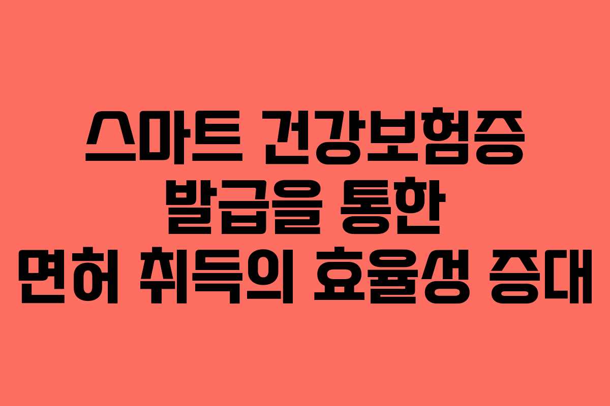 스마트 건강보험증 발급을 통한 면허 취득의 효율성 증대