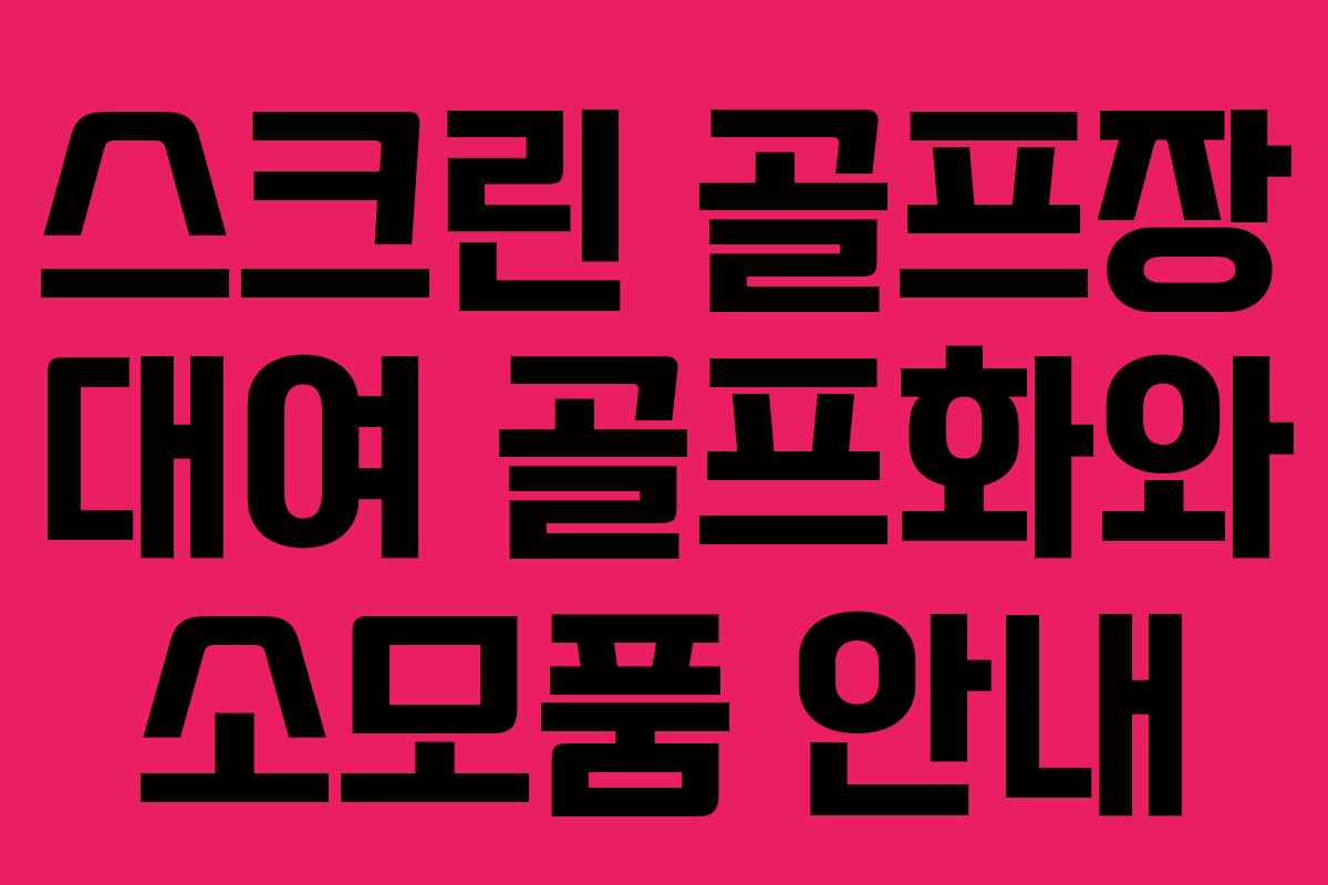 스크린 골프장 대여 골프화와 소모품 안내