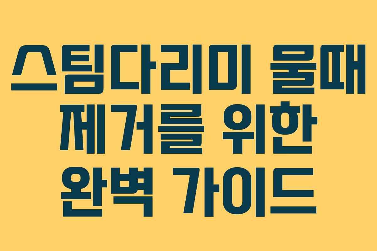 스팀다리미 물때 제거를 위한 완벽 가이드