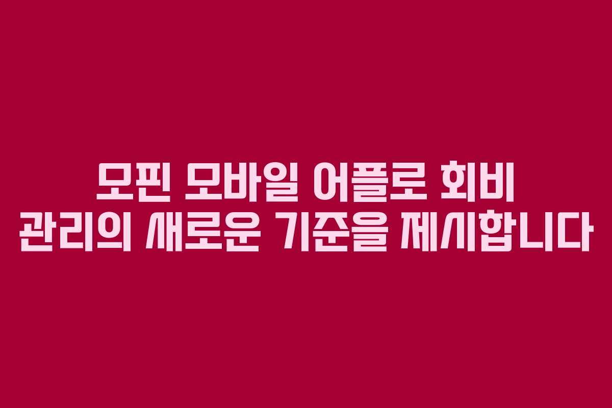 모핀 모바일 어플로 회비 관리의 새로운 기준을 제시합니다