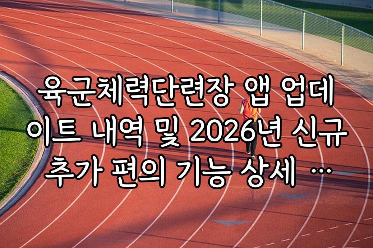 육군체력단련장 앱 업데이트 내역 및 2026년 신규 추가 편의 기능 상세 소개