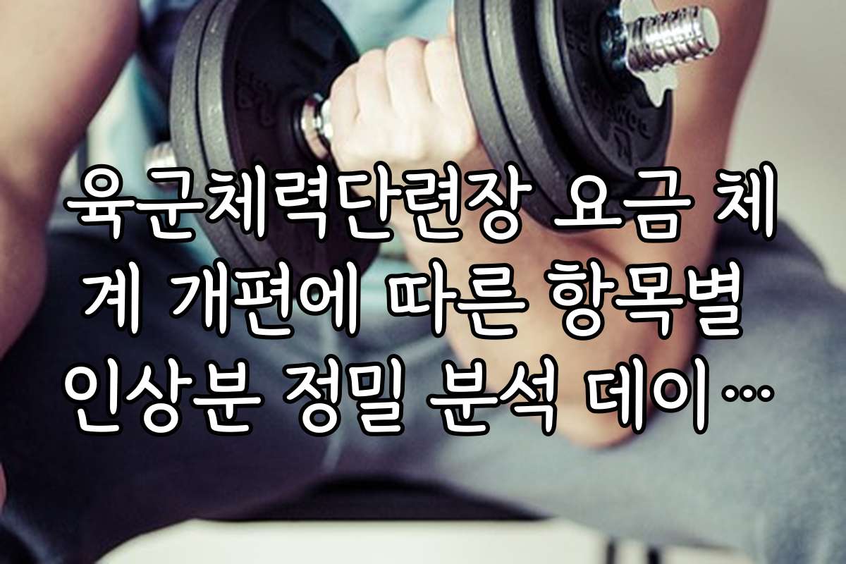 육군체력단련장 요금 체계 개편에 따른 항목별 인상분 정밀 분석 데이터 보고