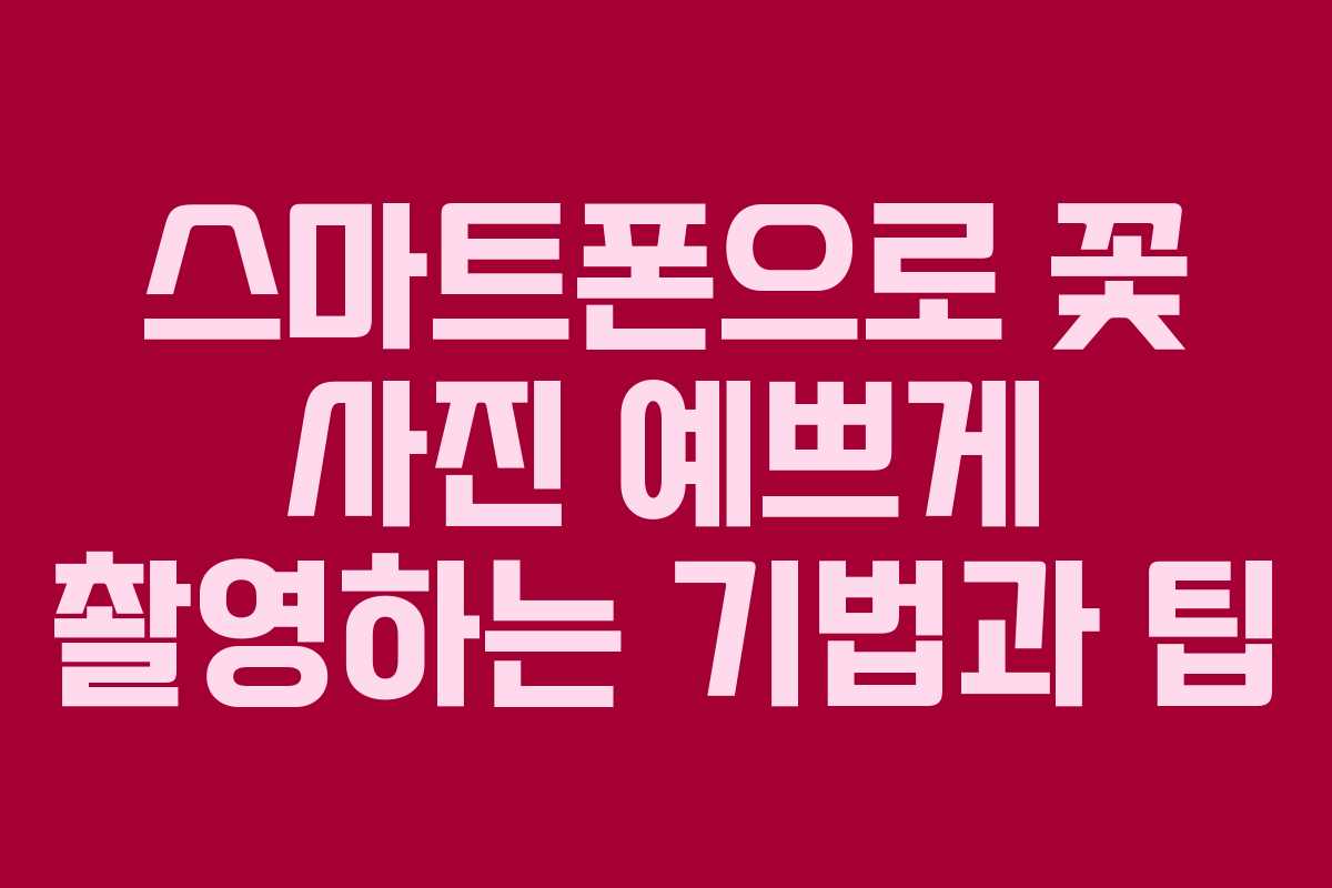 스마트폰으로-꽃-사진-예쁘게-촬영하는-기법과-팁