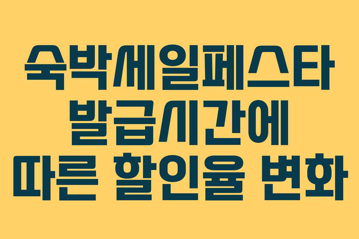 숙박세일페스타 발급시간에 따른 할인율 변화