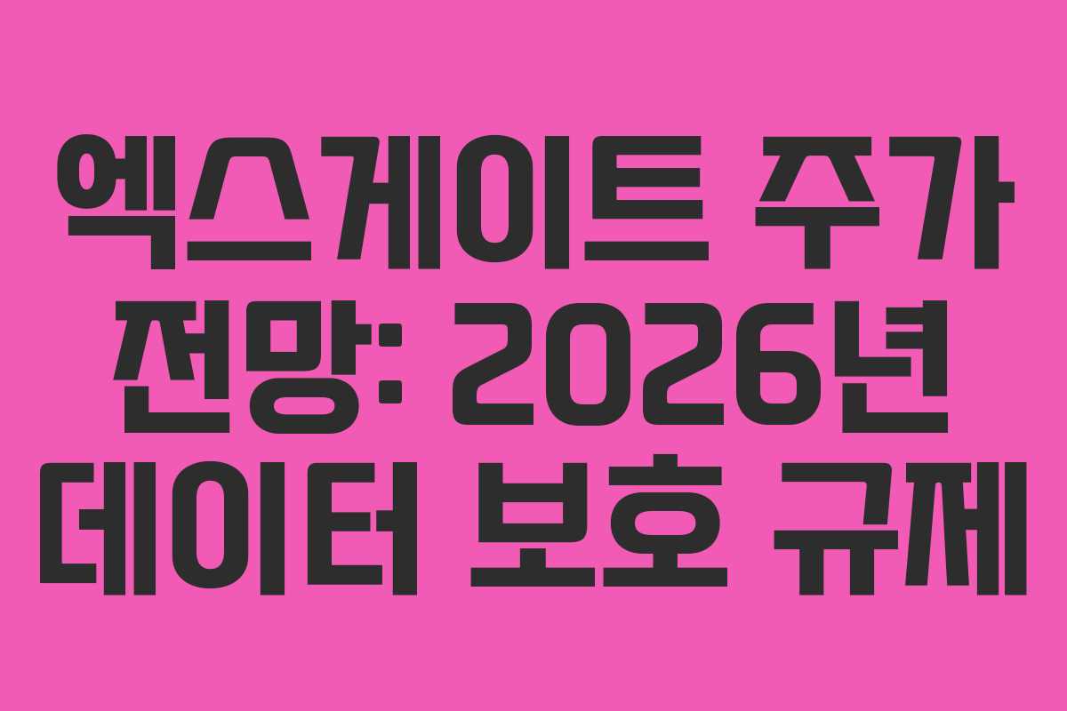 엑스게이트 주가 전망: 2026년 데이터 보호 규제