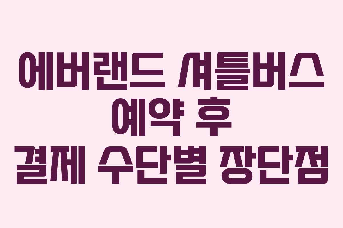 에버랜드 셔틀버스 예약 후 결제 수단별 장단점