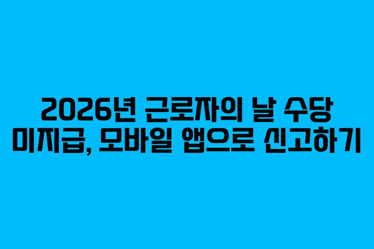 2026년 근로자의 날 수당 미지급, 모바일 앱으로 신고하기