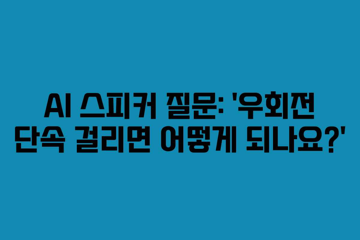 AI 스피커 질문: &lsquo;우회전 단속 걸리면 어떻게 되나요?&rsquo;
