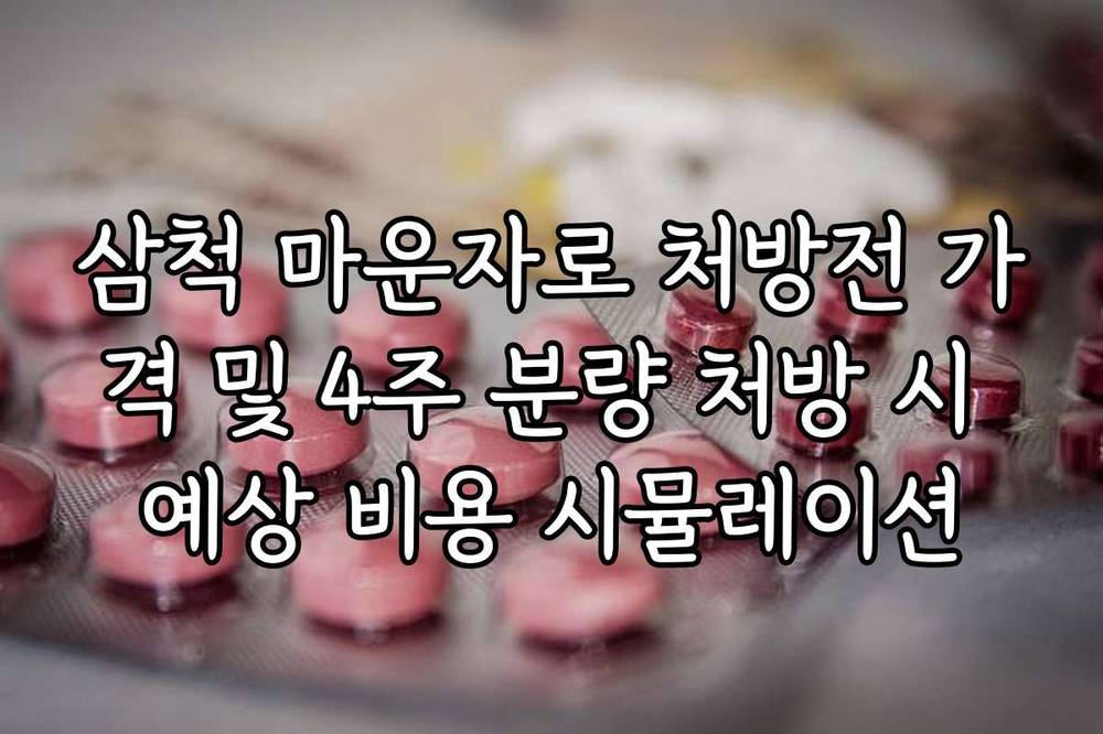 삼척 마운자로 처방전 가격 및 4주 분량 처방 시 예상 비용 시뮬레이션