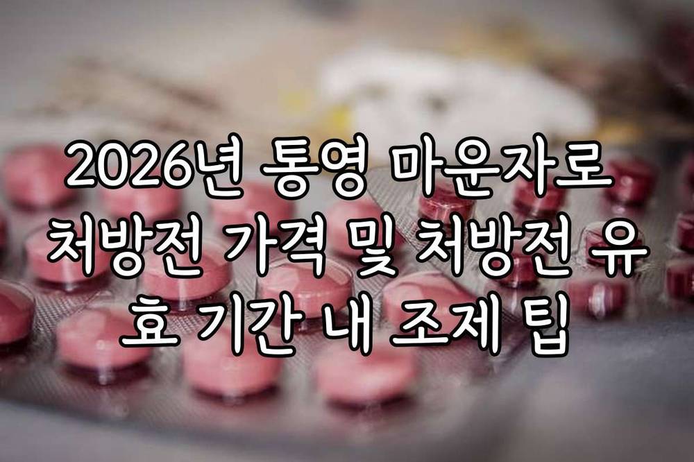2026년 통영 마운자로 처방전 가격 및 처방전 유효 기간 내 조제 팁