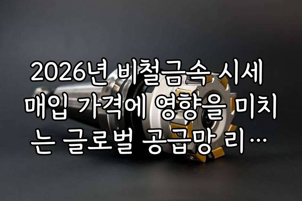 2026년 비철금속 시세 매입 가격에 영향을 미치는 글로벌 공급망 리스크