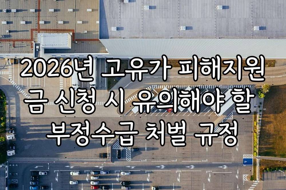 2026년 고유가 피해지원금 신청 시 유의해야 할 부정수급 처벌 규정